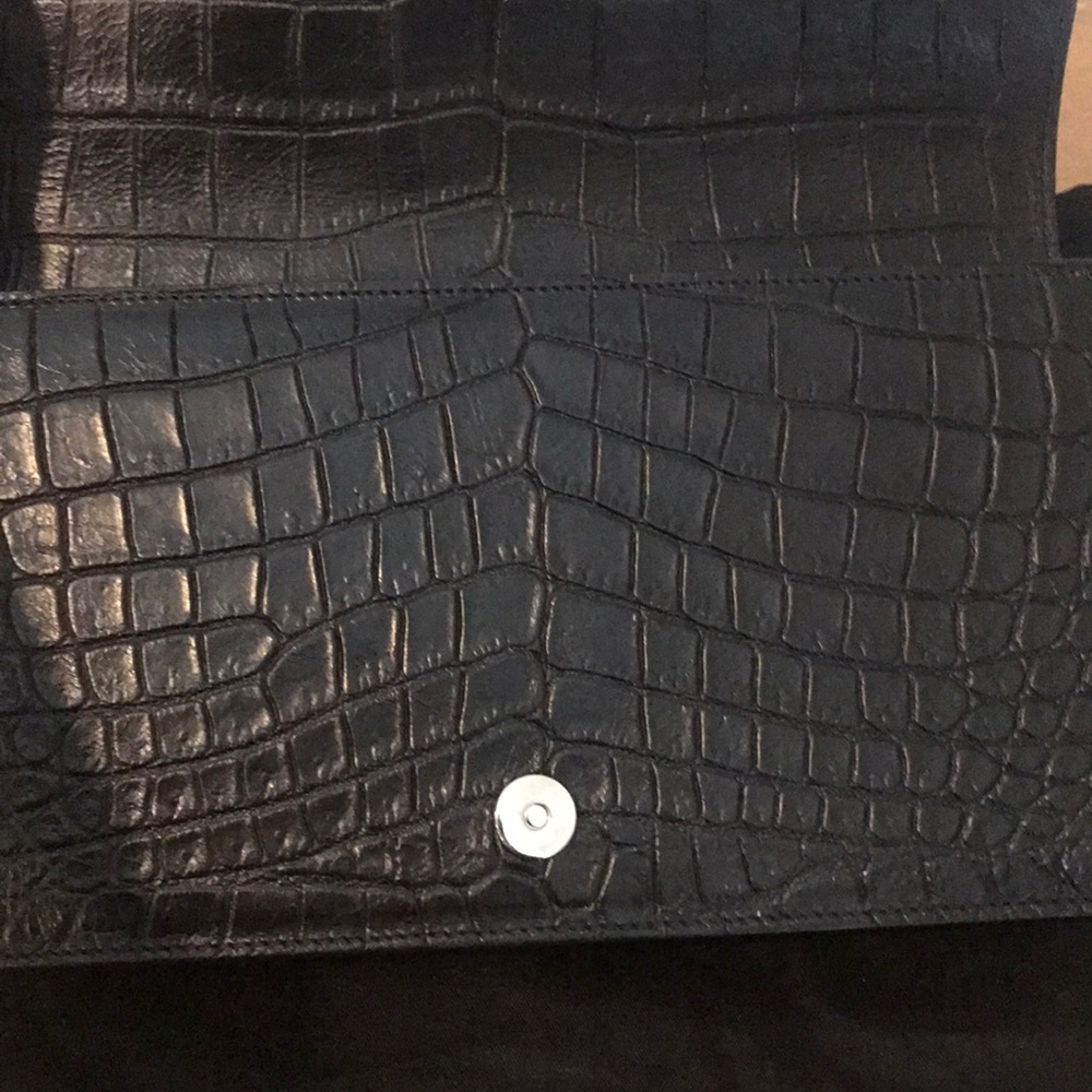 Authentic YSL crocodile embossed black clutch bag - Picture 8 of 8